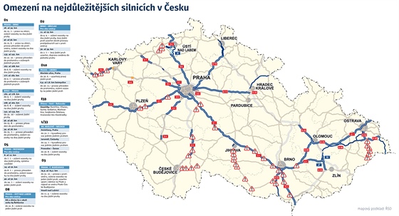 Omezen na nejdleitjch silnicch v esku