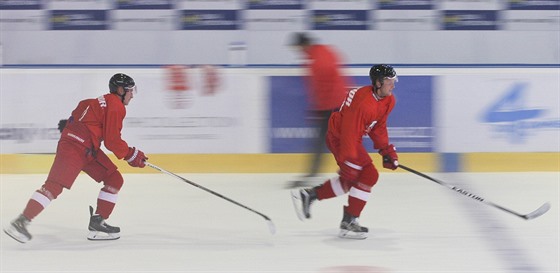 Momentka z tréninku hokejist Olomouce