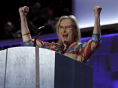 Na sjezdu demokrat promluvila i hereka Meryl Streepov (27. ervence 2016).