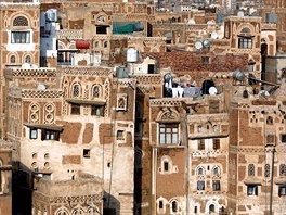 STARÉ MSTO. Budovy nacházející se ve starém mst Saná v Jemenu. Tato ást...