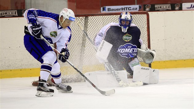 Momentka z trninku hokejist Komety Brno