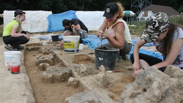 Archeologov se studenty z nkolika univerzit zachrauj naruen mohylov pohebit z doby bronzov u Vodrad na Rychnovsku.