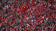Manifestace v centru Istanbulu (24. ervence 2016)