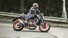 Pímstský ostrý hoch s trochu nervózním projevem. Tak by se dal charakterizovat výkonem nabitý jednoválec KTM Duke 690 R.