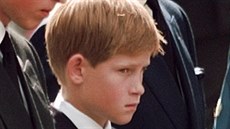 Princ William, princ Harry a jejich otec princ Charles na pohbu princezny...