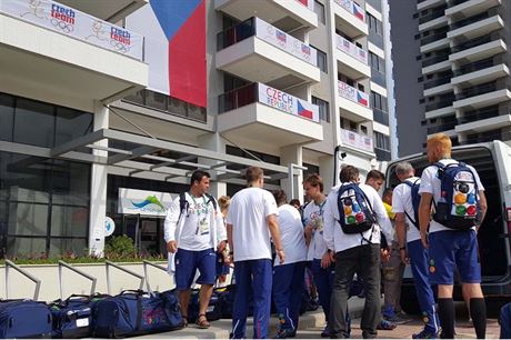 st vpravy eskch sportovc v olympijsk vesnici v Riu.