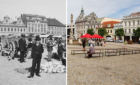 Karlovo námstí v Kolín kolem roku 1895 a v souasnosti