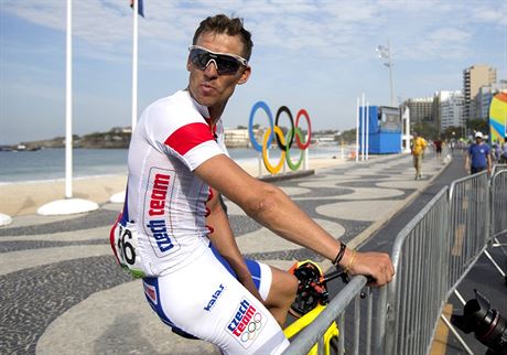 Silniní cyklista Zdenk tybar v cíli olympijského závodu. (6. srpna 2016)
