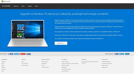 Nabídka na upgrade zdarma na Windows 10.