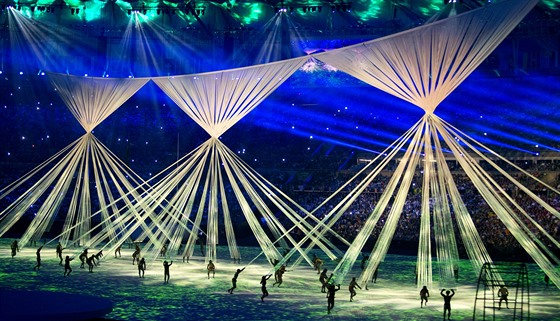 A IJE SHOW. Momentka ze slavnostního zahájení olympiády v Riu