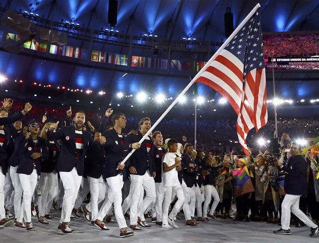 USA na zahajovacm ceremonilu olympidy (Rio de Janeiro, 5. srpna 2016)