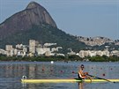 Skifa Ondej Synek v rozjíce na olympijských hrách v Riu. (6. srpna 2016)