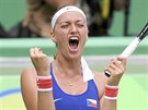 eská tenistka Petra Kvitová jednoznan pehrála Caroline Wozniackou z Dánska...