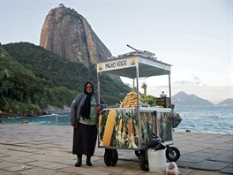 Ducinea Rancheiro, a 48-year-old street vendor, poses for a portrait at the...