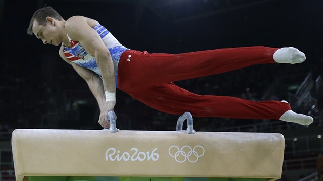 esk gymnasta David Jessen v nespn kvalifikaci na olympijskch hrch v Riu...