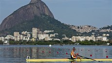 Skifa Ondej Synek v rozjíce na olympijských hrách v Riu. (6. srpna 2016)