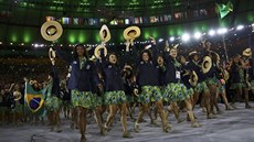 Brazílie na zahajovacím ceremoniálu olympiády (Rio de Janeiro, 5. srpna 2016)