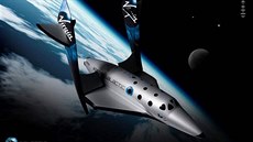 Model cestovního raketoplánu SpaceShipTwo americké spolenosti Virgin Galactic
