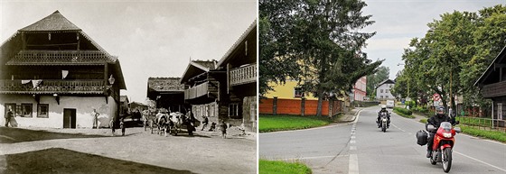 Soumarská ulice kolem roku 1905 a v souasnosti