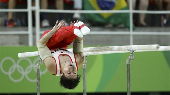Japonský sportovní gymnasta Kohei Uimura na olympijských hrách v Riu.