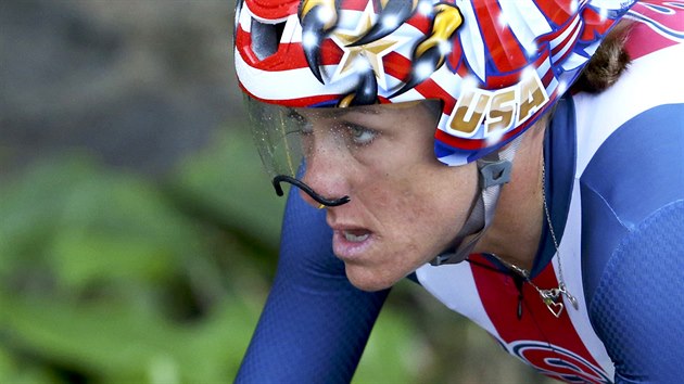 Americk silnin cyklistka Kristin Armstrongov v olympijsk asovce. (10....