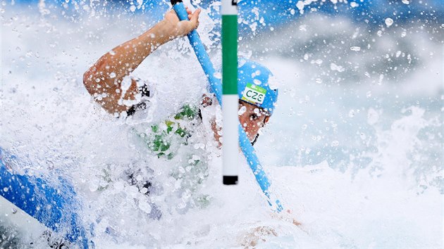 esk vodn slalom Ji Prskavec pi semifinlov jzd v Riu. (10. srpna 2016)