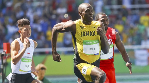 Jamajsk sprinter Usain Bolt v olympijskm rozbhu na 100 metr. (13. srpna...