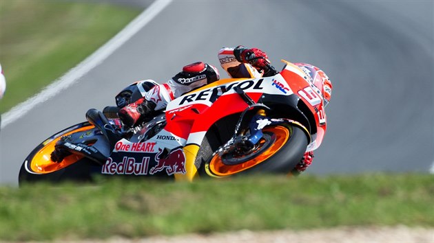 panlsk motocyklista Marc Marquez v trninku na Velkou cenu esk republiky v Brn.