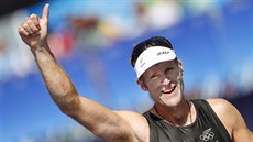 Zlatý skifař Mahé Drysdale z Nového Zélandu v cíli olympijského závodu v Riu.... Zlatý skifař Mahé Drysdale z Nového Zélandu v cíli olympijského závodu v Riu....