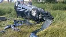 Osobní vůz na železničním přejezdu u Břežan na Znojemsku narazil do nákladního... Osobní vůz na železničním přejezdu u Břežan na Znojemsku narazil do nákladního...