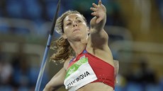 eská sedmibojaka Elika Kluinová pi otpaské ásti olympijského závodu.