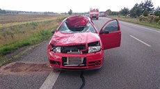 Pi tragické nehod u Týnit zemel cyklista (17.8.2016).