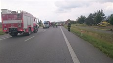Pi tragické nehod u Týnit zemel cyklista (17.8.2016).