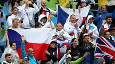 PODPORA. Mezi diváky, kteí sledovali finále vodních slalomá a bronzovou...
