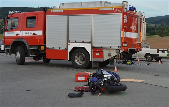 Sobotní nehodu na Blanensku nepeil mladý motorká (20. srpna 2016)