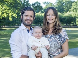 védský princ Carl Philip, princezna Sofia a jejich syn princ Alexander