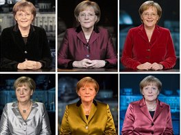 Angela Merkelová a její promny bhem novoroních projev v letech 2005 a...