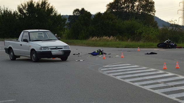 Sobotn nehodu na Blanensku nepeil mlad motork (20. srpna 2016)