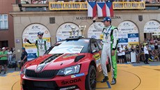 Jan Kopecký (vpravo) a Pavel Dresler, vítzná posádka Barum Rallye