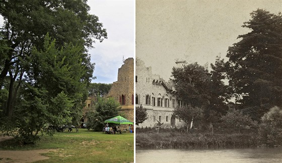 Porovnáním dnení a staré fotografie lze odhalit rozdílnosti v okolí Janohradu,...