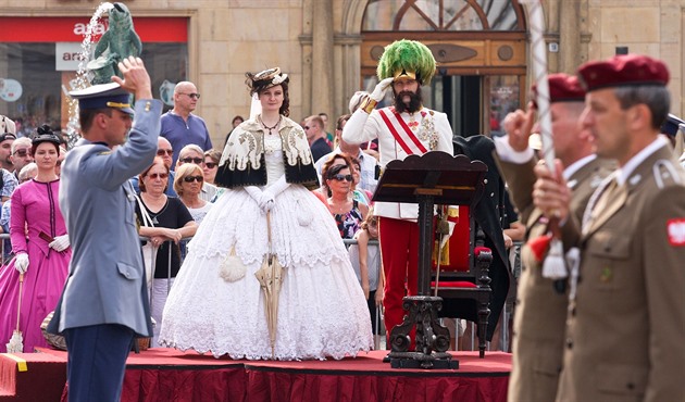 Oslavy na poest marála Radeckého na Horním námstí v Olomouci. Na snímku...