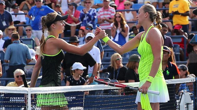 esk tenistka Petra Kvitov pijm gratulace od Ukrajinky Svitolinov, kterou vyadila na US Open.