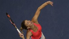 Rumunská tenistka Simona Halepová se chystá podávat na US Open.