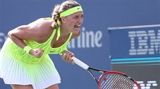 eská tenistka Petra Kvitová slaví postup do osmifinále US Open.