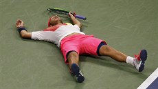 ROZPLÁCLÝ HRDINA. Francouzský tenista Lucas Pouille vyadil na US Open Nadala.