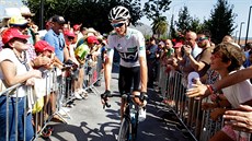 Chris Froome na startu 12. etapy Vuelty