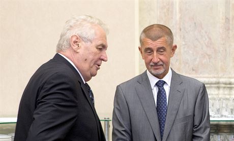 Prezident Milo Zeman a ministr financí Andrej Babi