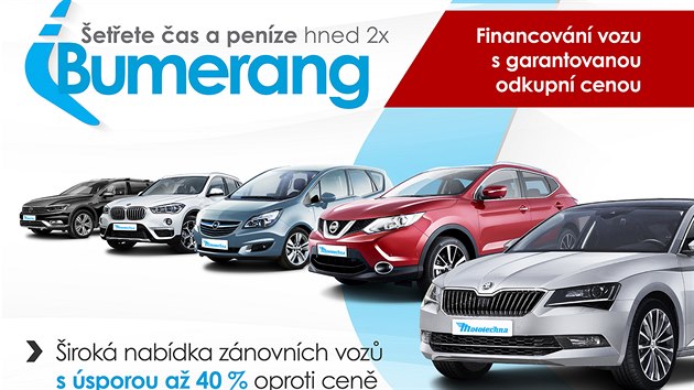 Sen o novém automobilu vám splní financování vozu Bumerang Sen o novém automobilu vám splní financování vozu Bumerang