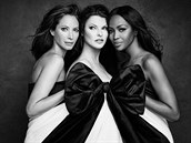 Christy Turlingtonová, Linda Evangelista a Naomi Campbellová při focení pro... Christy Turlingtonová, Linda Evangelista a Naomi Campbellová při focení pro...