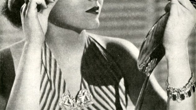 Hollywoodsk hvzda Patricia Ellisov ve 30. letech propagovala asenku znaky Max Factor.